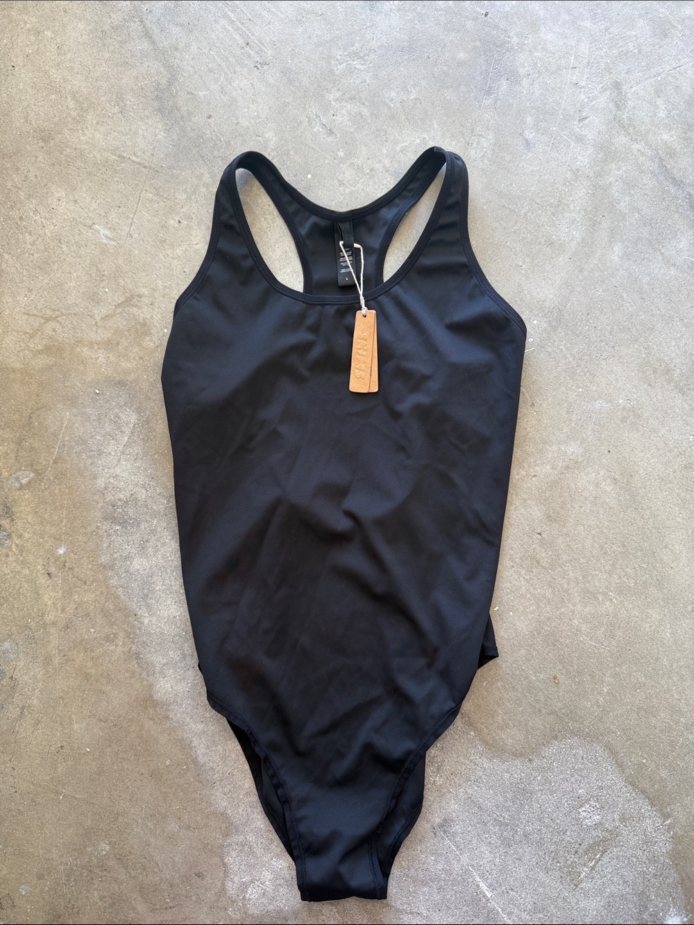 Skims Black Utility Sport Scoop Neck Bodysuit Black NWT